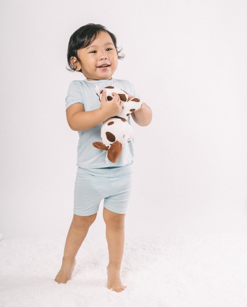 Shorts sleeves Top and Shorts - Frosty Blue