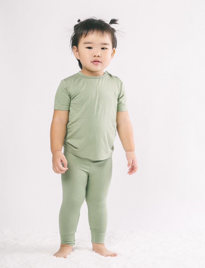Shorts sleeves Pajama set - Green Bamboo