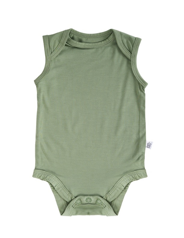 Sleeveless Onesie - Green Bamboo