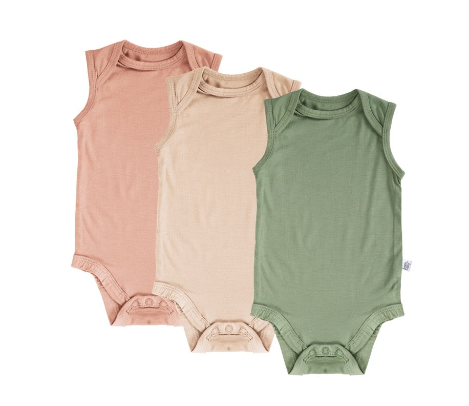 Sleeveless Onesie - Green Bamboo