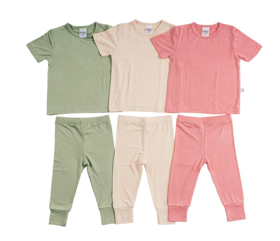 Shorts sleeves Pajama set - Pink Salmon