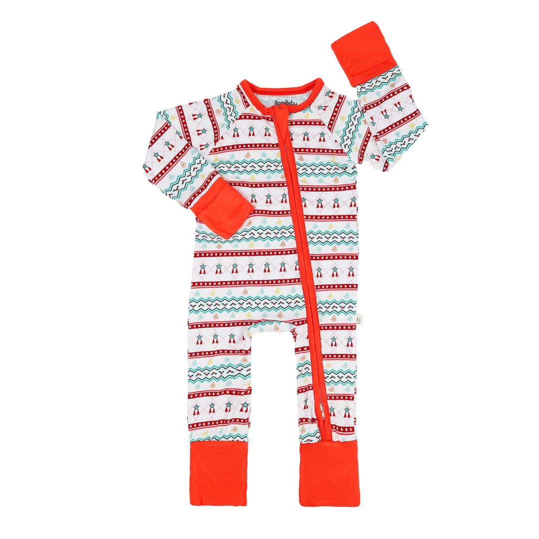 Overall Romper, The Holiday Collection - FAIR ISLE PAROL